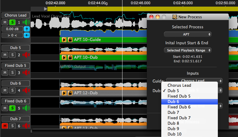 APT- Change Input Tracks